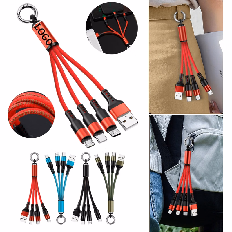 Fast Charging 3 In 1 Portable Cable Key Ring