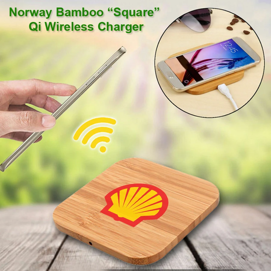 Norway Bamboo Qi Wireless Charger 5 Watts - Square No Extra Tariff 1