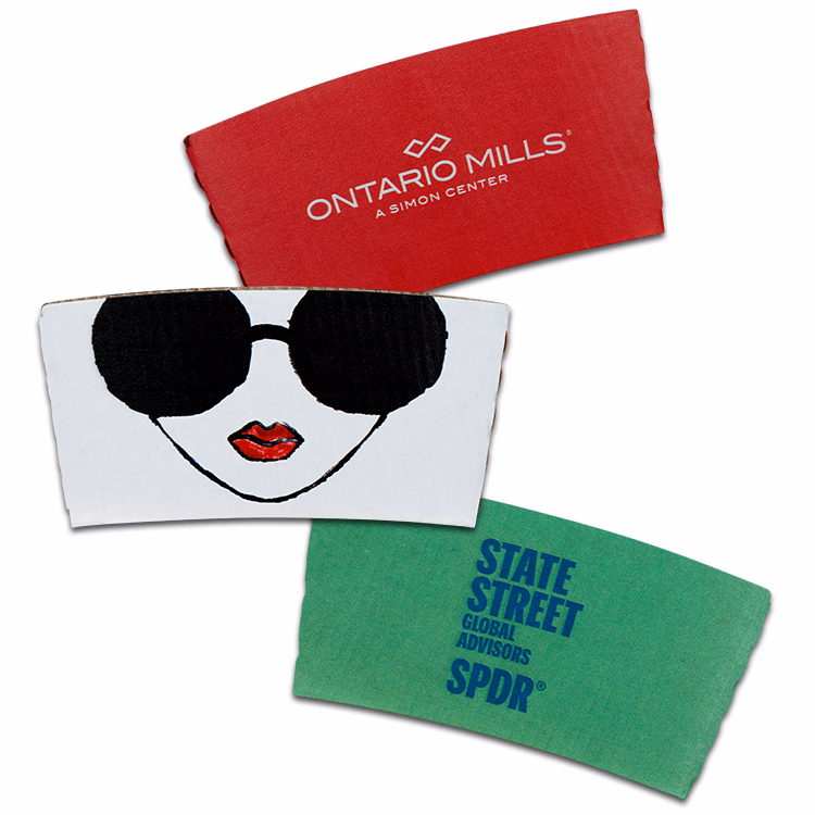 White Coffee Cup Sleeves - DIGITAL PRINT