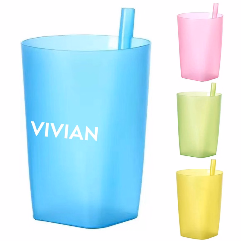 11oz Integrated Colored Straw Water Cup