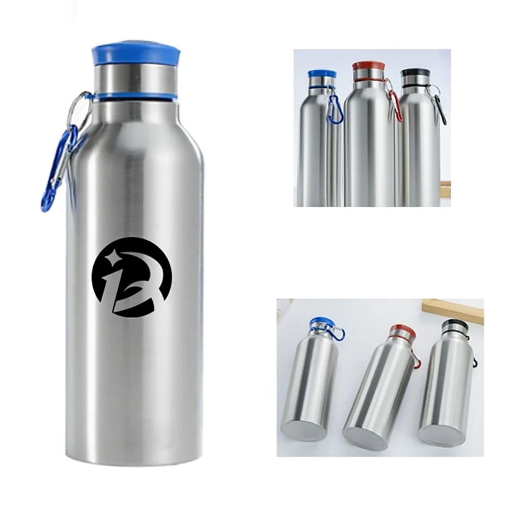 24 Oz Stainless Steel Sports Water Bottle With Carabiner 1