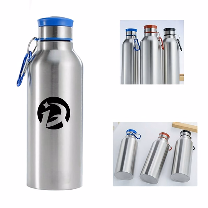 24 Oz Stainless Steel Sports Water Bottle With Carabiner
