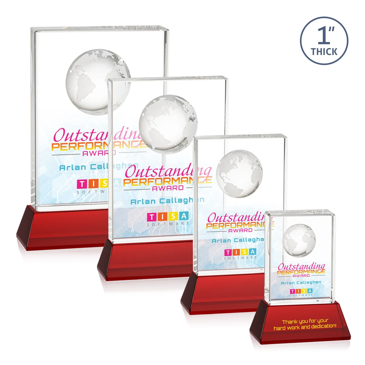 Ambassador VividPrint™ Award on Base - Red 1