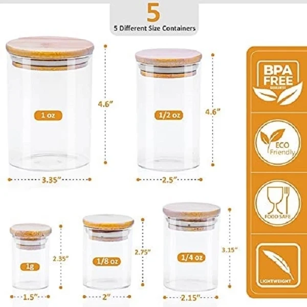 Glass Storage Jar With Decorative Airtight Bamboo Lid 1