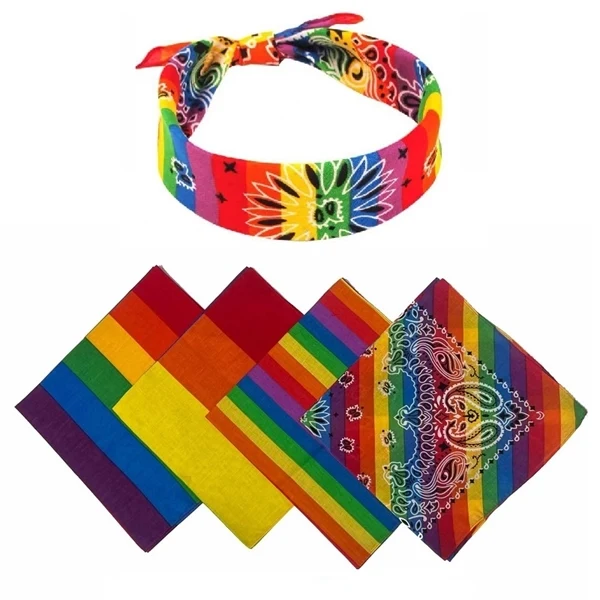 Custom 22" Cotton Rainbow Paisley Bandana — Heat Transfer Pride Event Giveaway 1