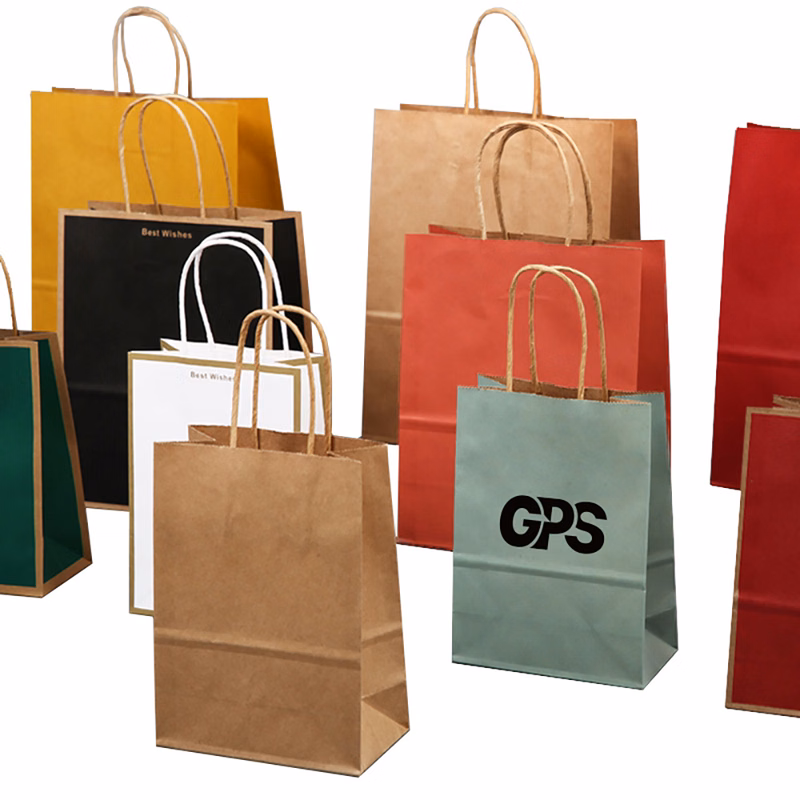 Eco-Conscious Recycled Kraft Paper Bags with Custom Logo Option