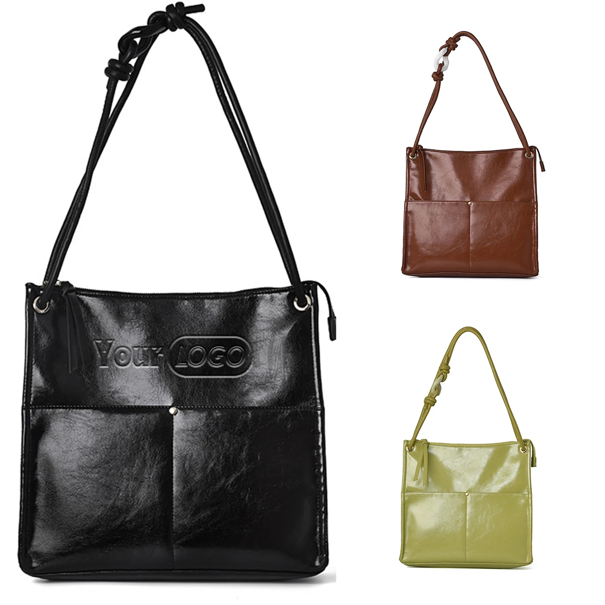 PU Ladies Large Capacity Tote Bag, custom tote bag with logo imprint 1