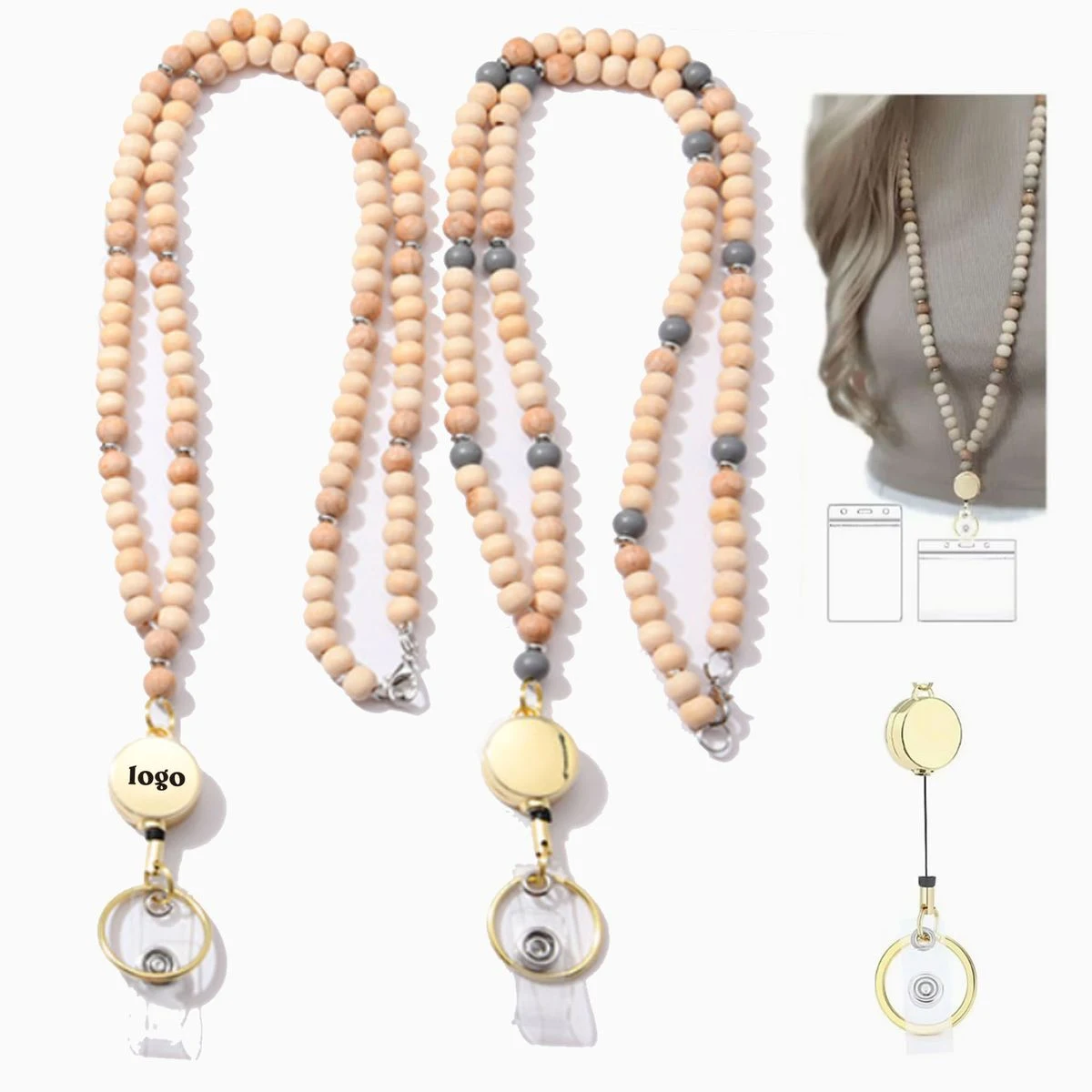 Beaded Work Badge Lanyard 1