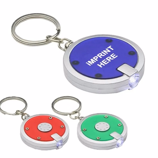 Round Simple Touch LED Key Chain