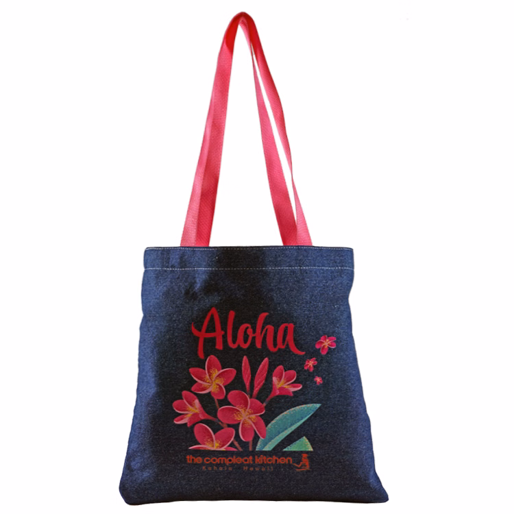 Flat Denim Tote, with Poly Handles & Nylon Liner