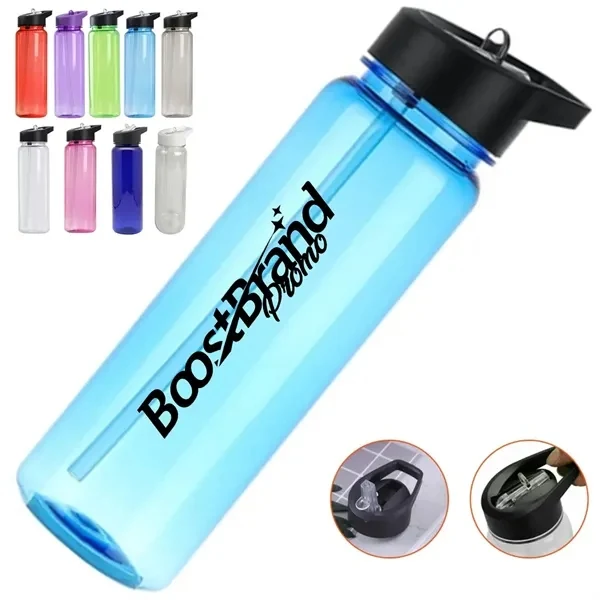 Custom 23 oz Water Bottle with Flip Top Straw Lid — Fitness Brand Giveaway 1