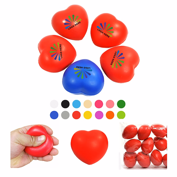 MOQ50 Custom Heart Shape Stress Reliever With Logo