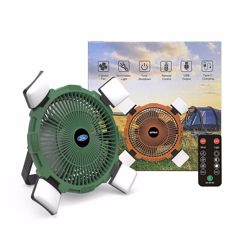 ResQ Multi-Use Portable Outdoor Fan with Light and Hook, 8000mAh Power Bank, Type-C Charging port