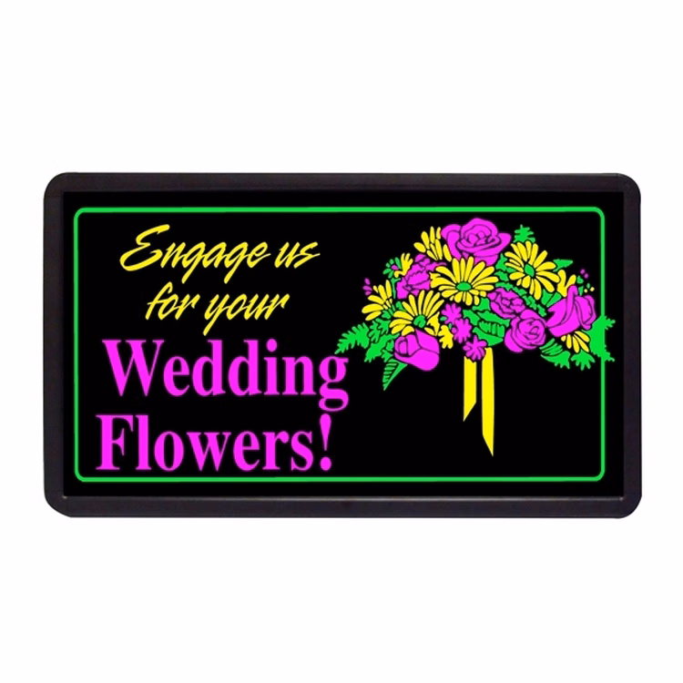 Wedding Flowers 13" x 24" Simulated Neon Sign