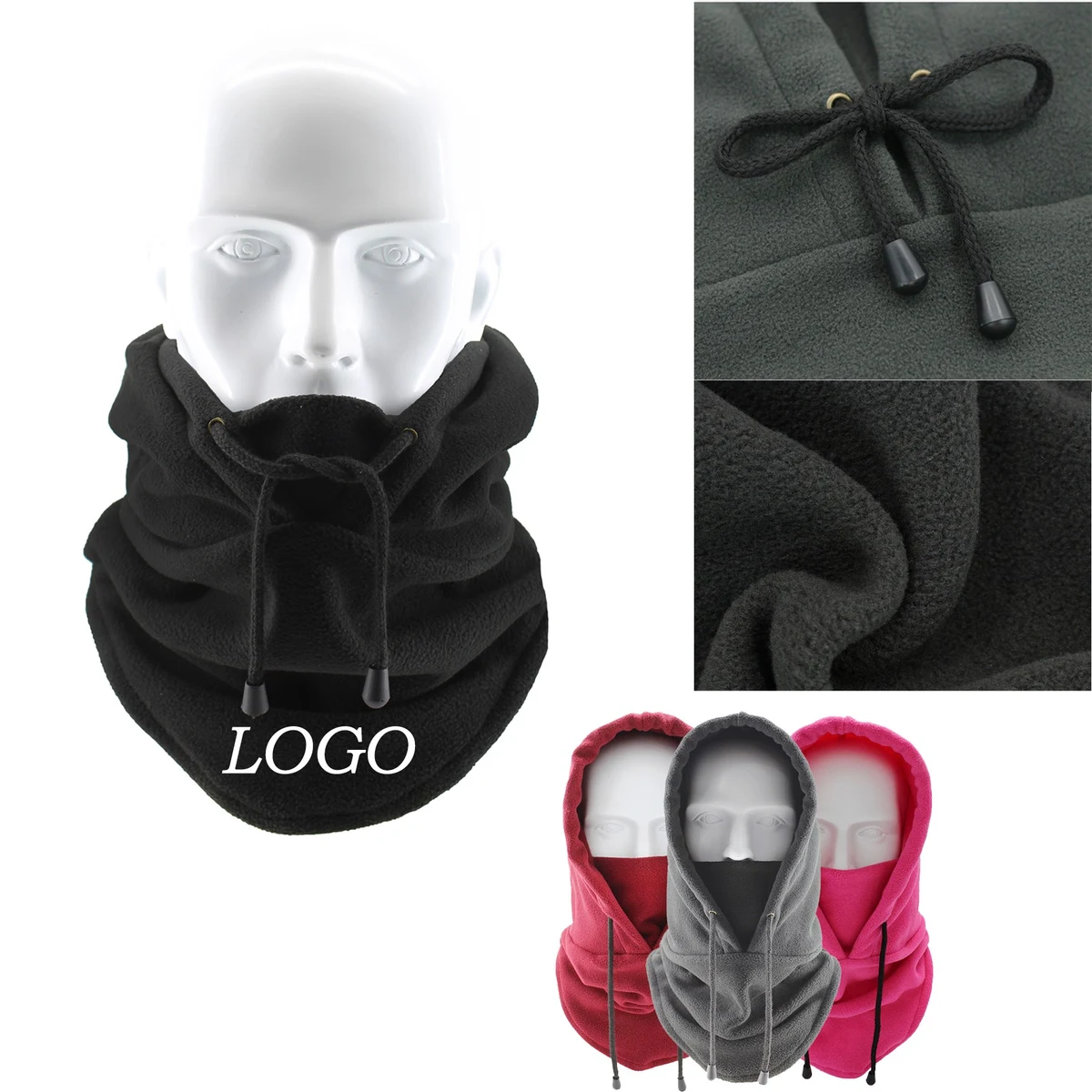 Fleece Beanie Men Winter Windproof Warm Scarf Cap 1