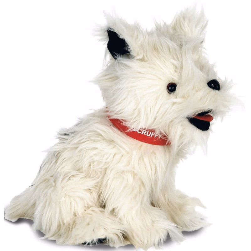 14" Sitting White Terrier scruffy