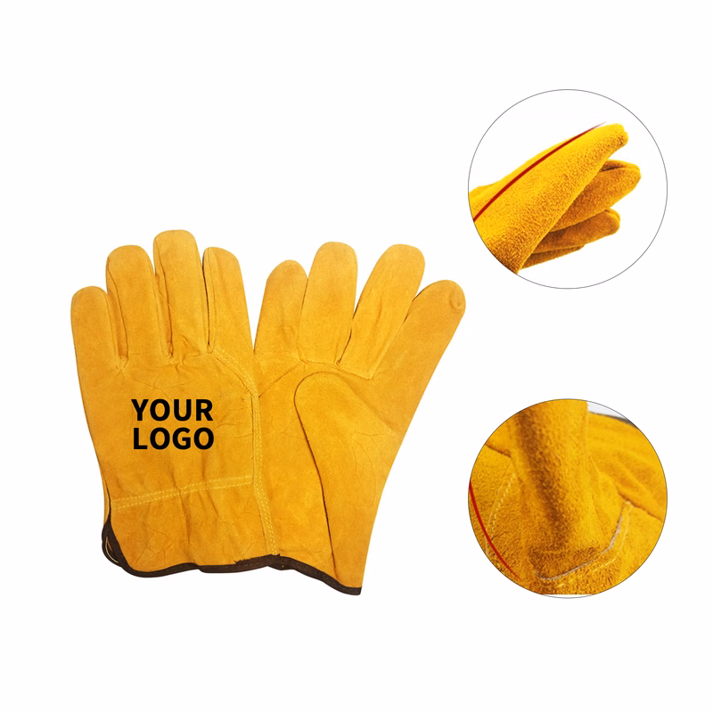 Cowhide Work Glove With Elastic Cuff 9.7" x 5.6"