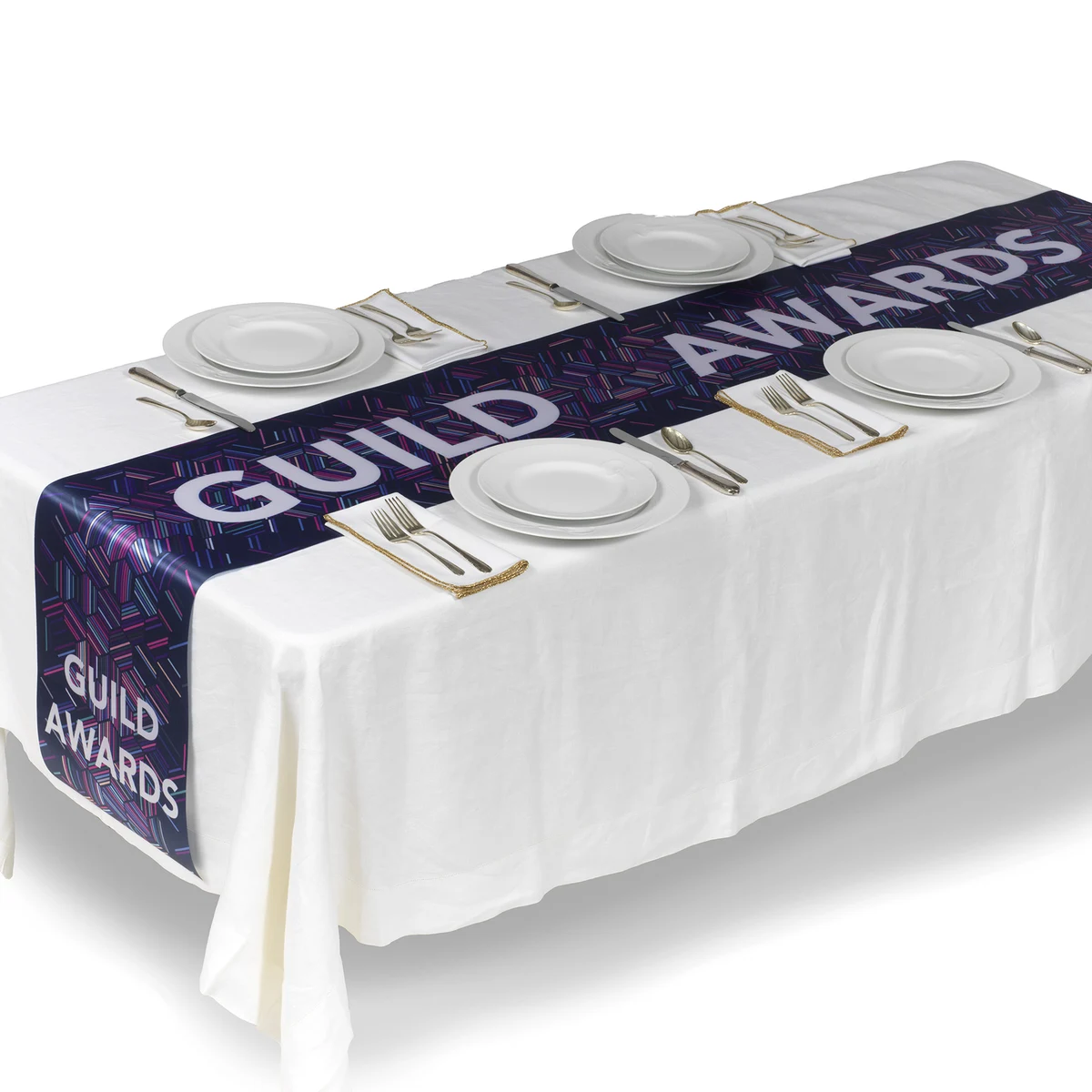 8Wx120L Badge Satin Runner 1