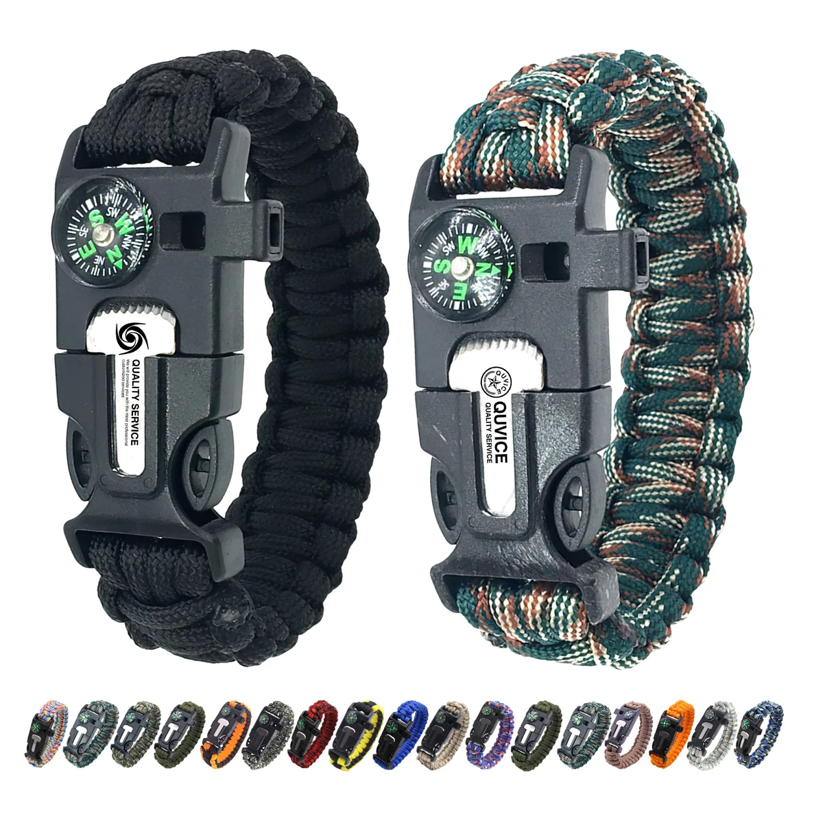 6-In-1 10'' Unisex Survival Polyester Paracord Bracelet 1