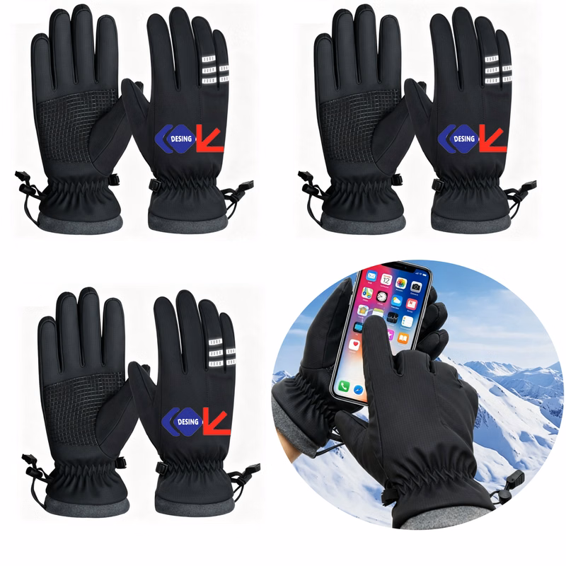 Men Women Fleece Lined Touch Screen Winter Gloves Skiing