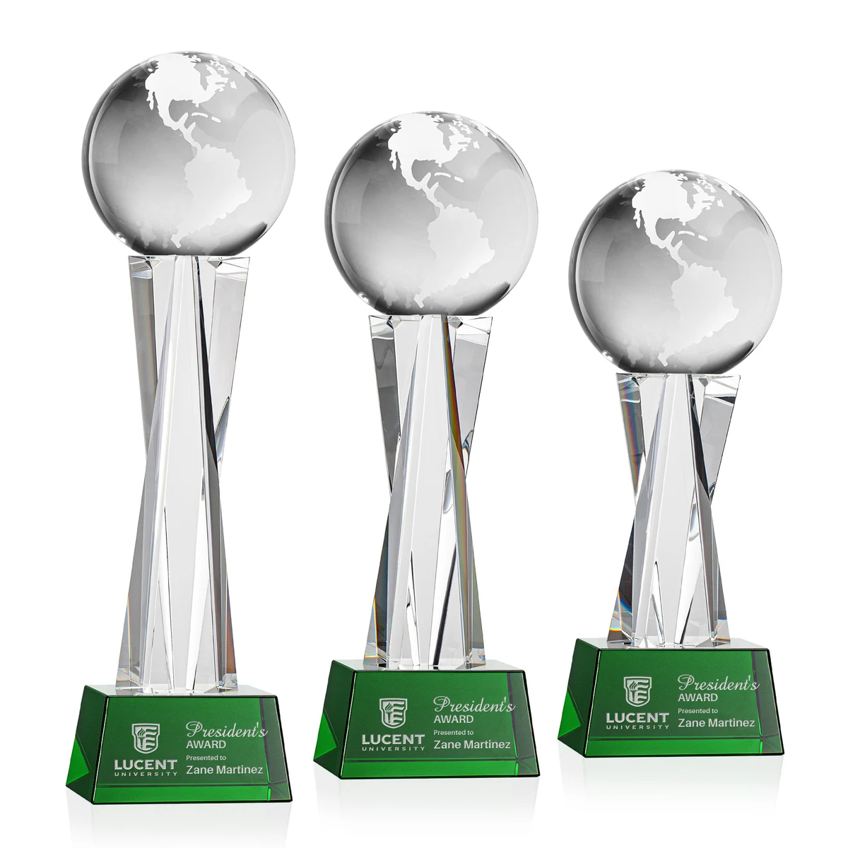 Globe Award on Grafton Base - Green 1