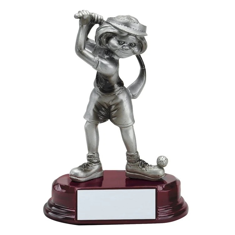 5 1/2" Female Comic Golfer Resin Award 1