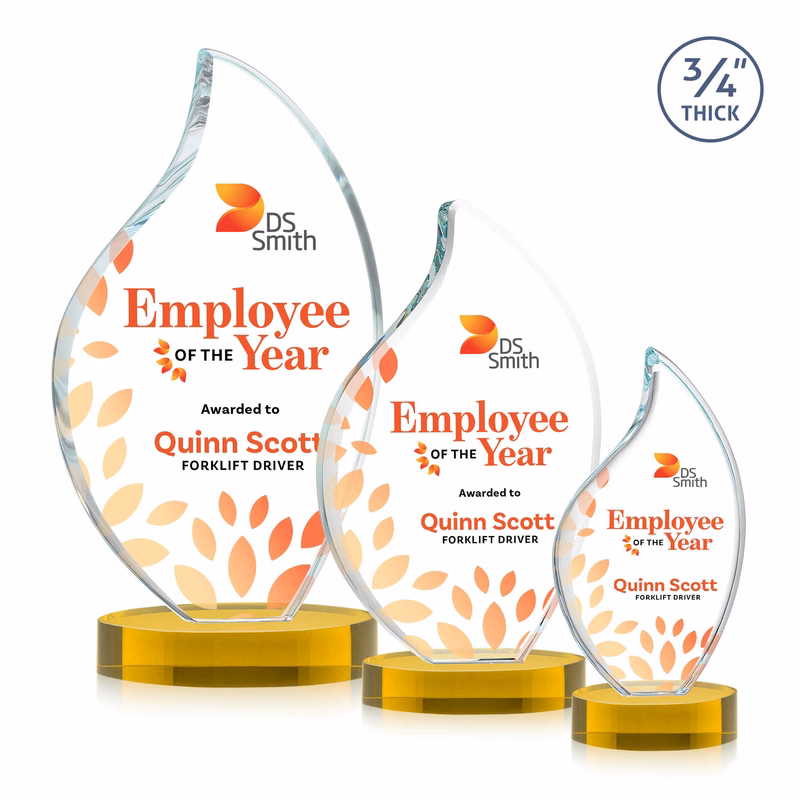 Odessy Flame VividPrint™ Award on Alberton Base - Gold