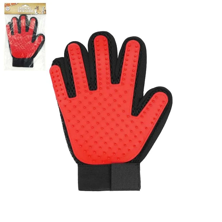 Pet Grooming Bath Glove Red 1