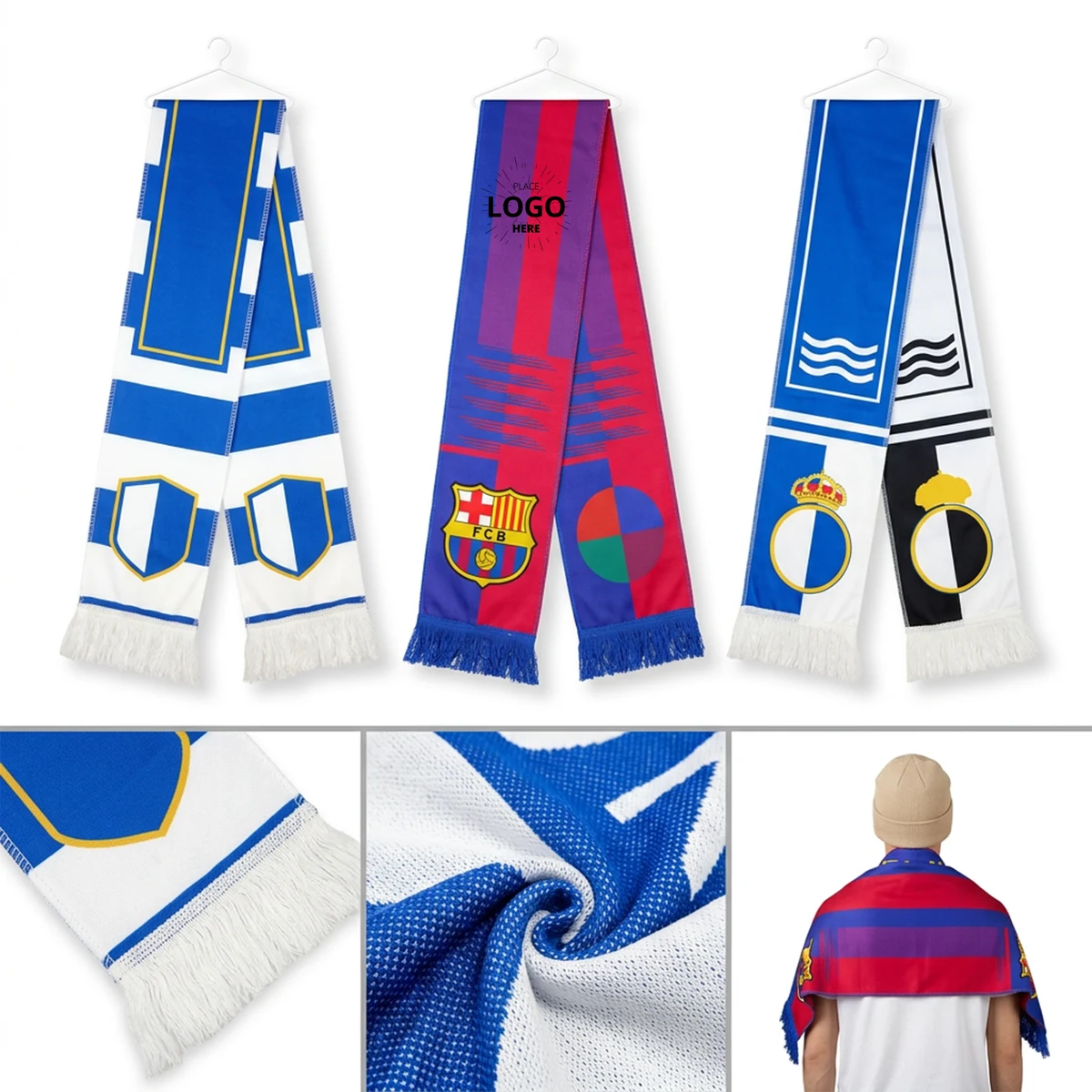 Custom Printed Football Fan Scarf 1
