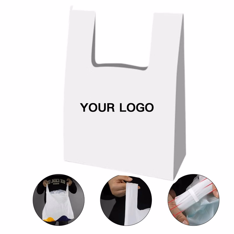 Polyethylene Grocery Tote Bag 9.9 by 15.8 Inches