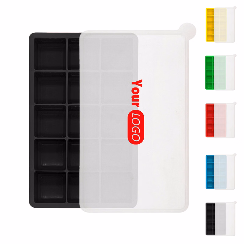 Silicone Ice Cube Tray With 15 Slots And Lid