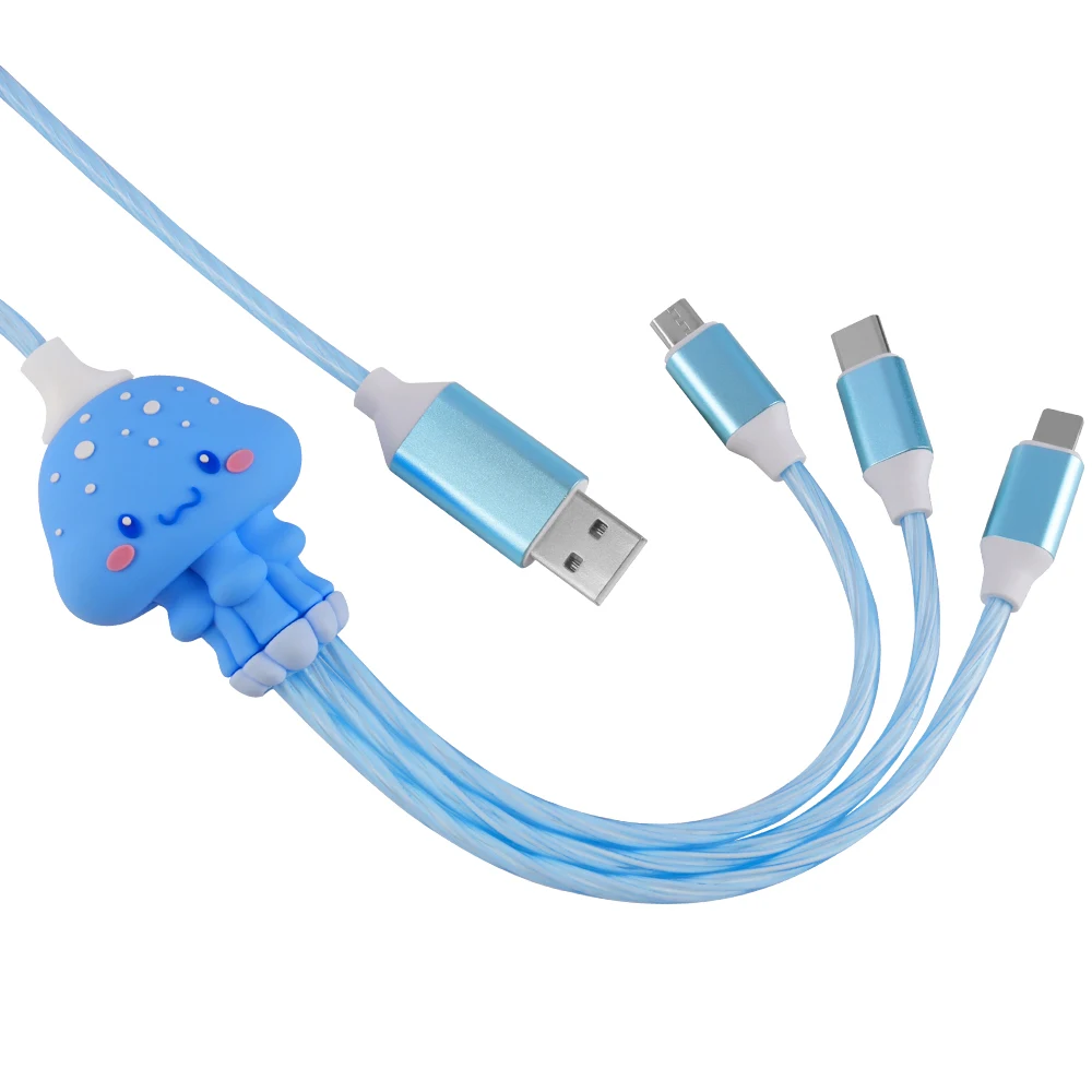 Light-Up 3-in-1 Charging Cable with Optional Custom PVC Head 1