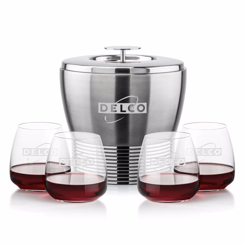 Genoa Ice Bucket & Hogarth On-the-Rocks Set