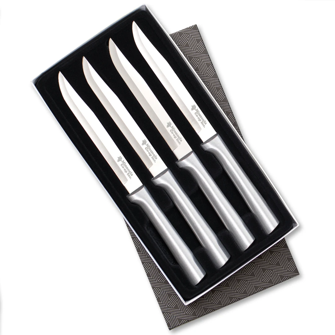 Four Utility/Steak Knives Gift Set w/ Silver Handle 1