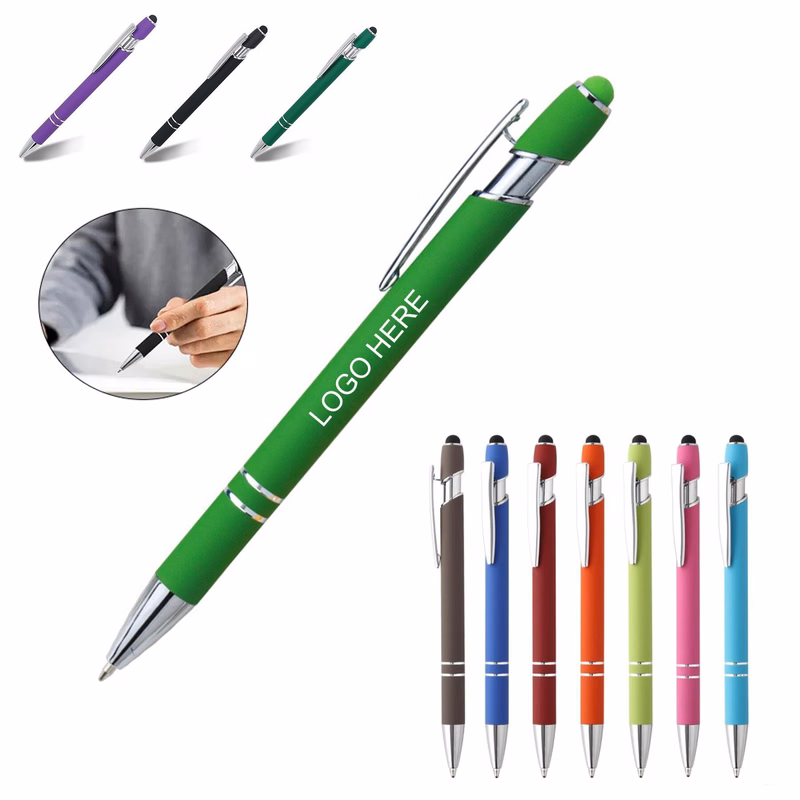 Metal Ballpoint Pen With Stylus Tip Silver