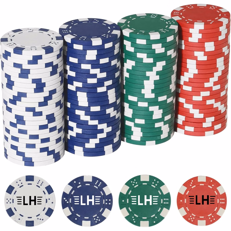 Dice Striped Casino Poker Chips