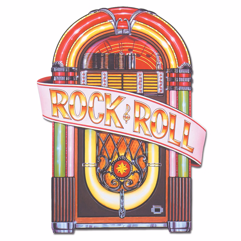 Juke Box Cutouts w/ Rock & Roll Banner