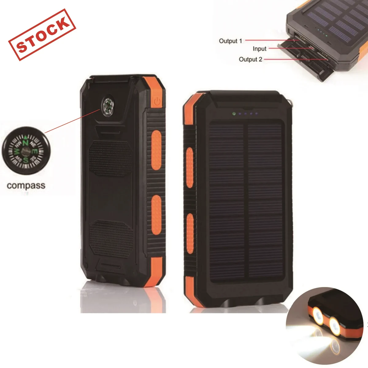 Quick Ship 10000 mAh Solar Power Bank Charger-Domestic 1