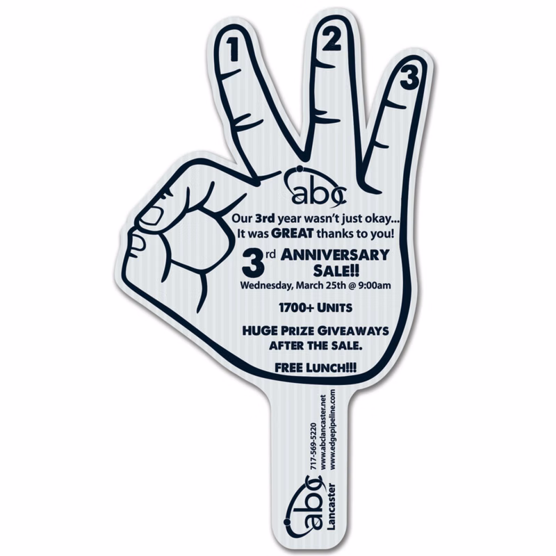 Okay Hand Hand Fan, Screen Printed