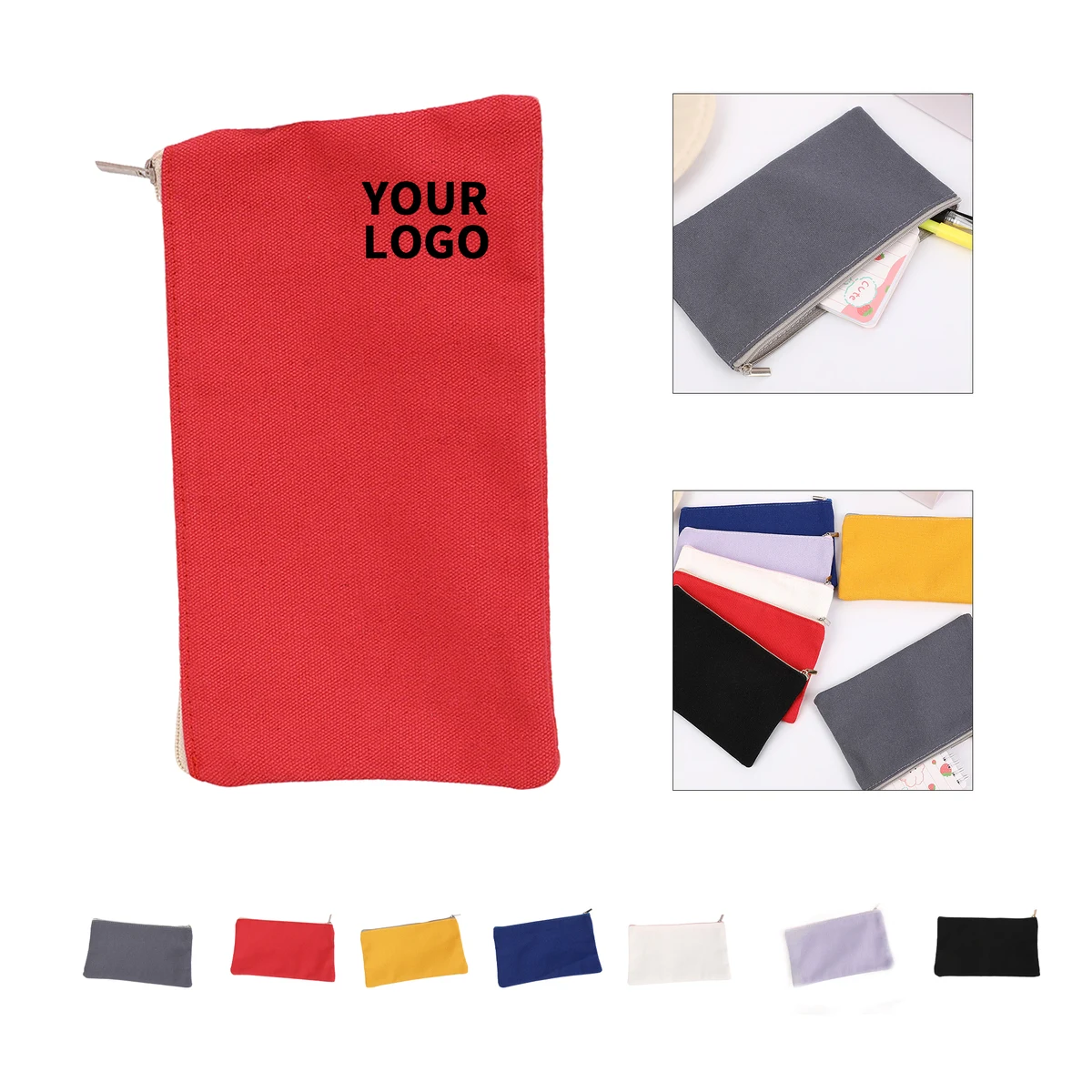 Oxford Zipper Pencil Pouch 8.3" x 4" 1