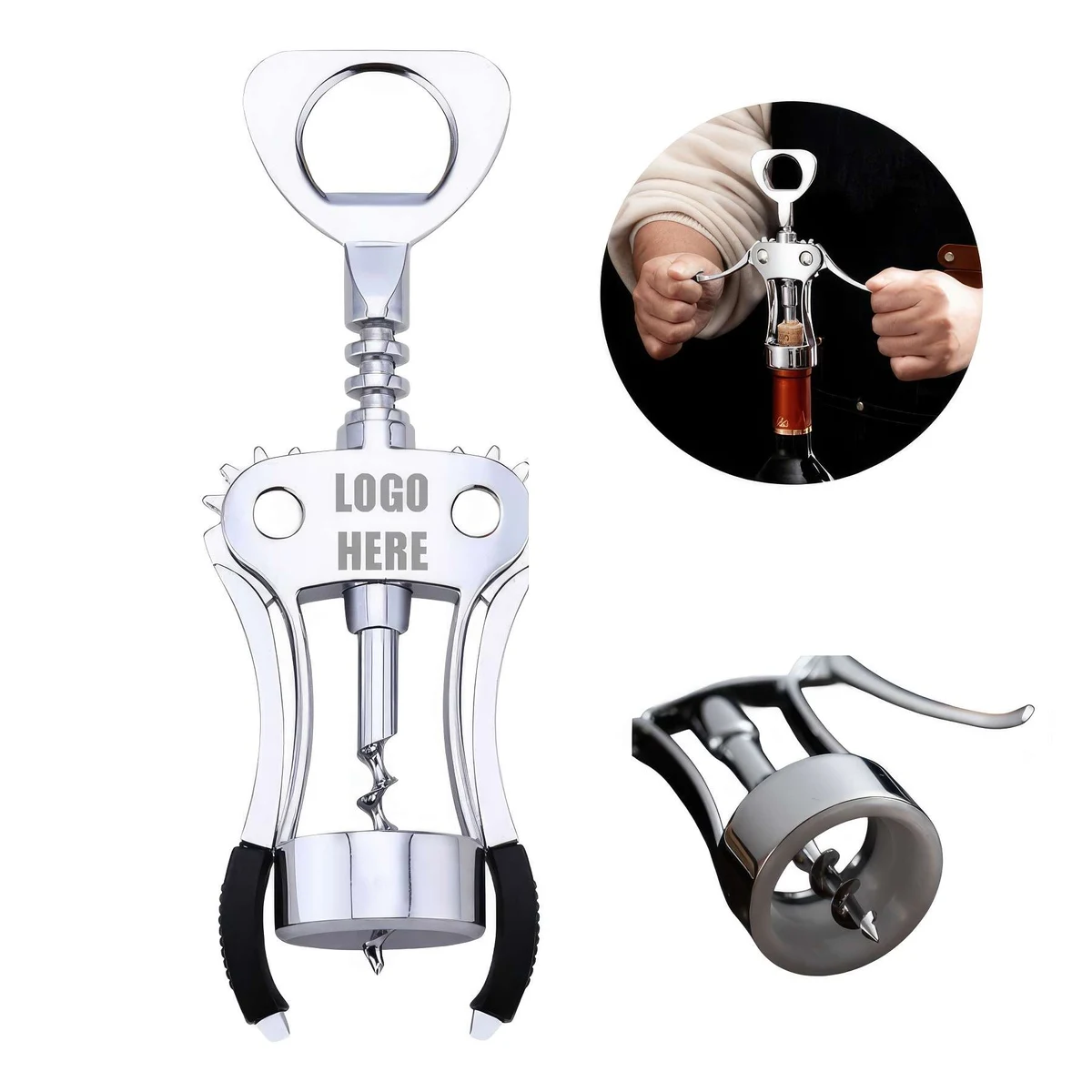Custom Zinc Alloy Premium Wing Corkscrew Wine Bottle Opener 1