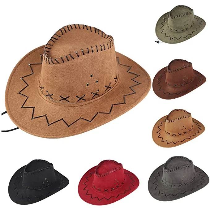 Unisex Faux Leather West Cowboy Hat 1