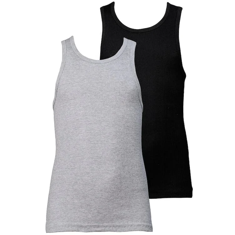 Boys' A-Shirts - Black & Gray Large 3 Pack 1