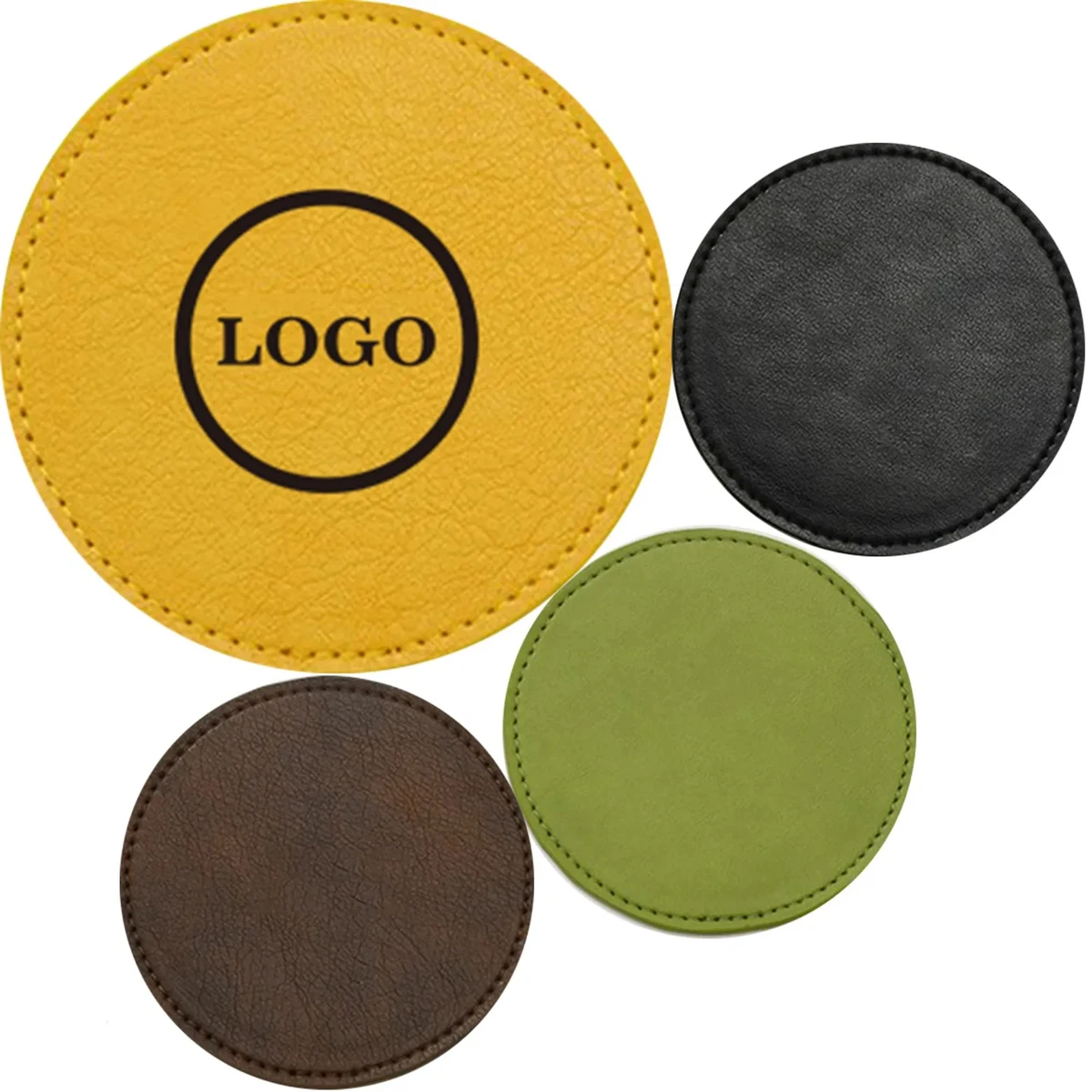 Custom Logo Leather Coaster - Heatproof & Non-Slip 1