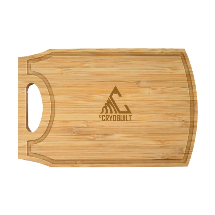 17" Original Shape Bamboo Cutting Board with Juice Groove and Handle 1
