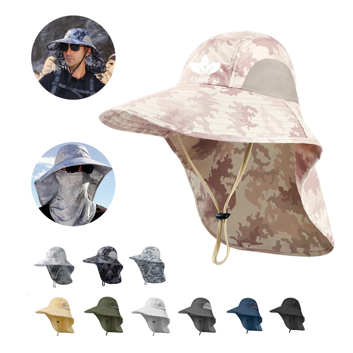 Wide Brim Fishing Sun Hat With Neck Flap 1