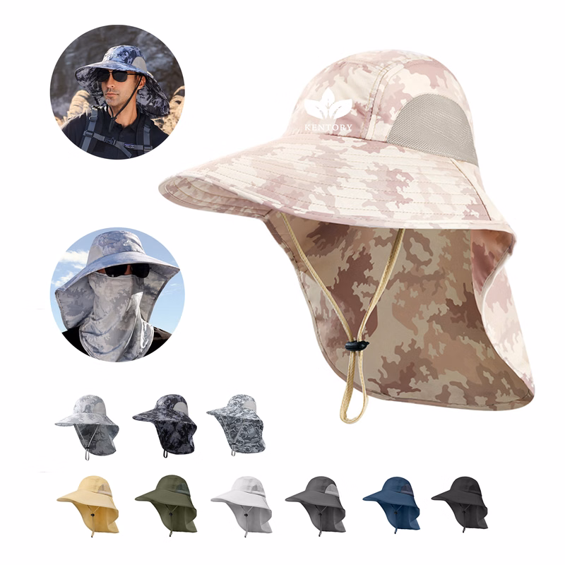 Wide Brim Fishing Sun Hat With Neck Flap