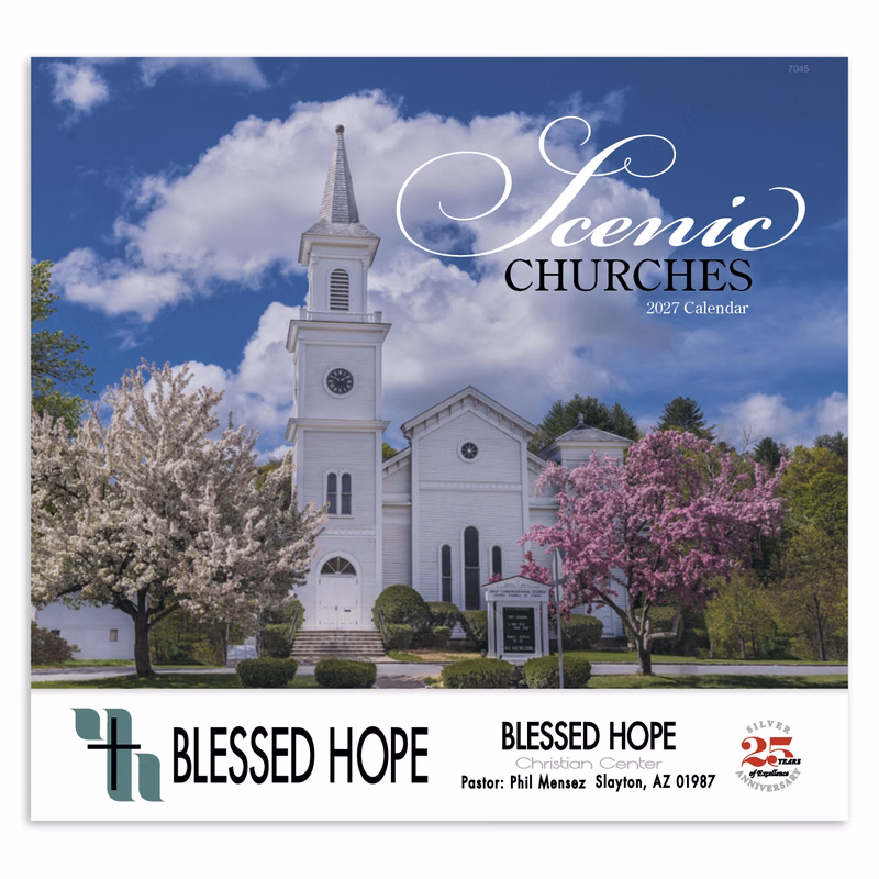 Good Value™ Scenic Churches - Stapled Calendar