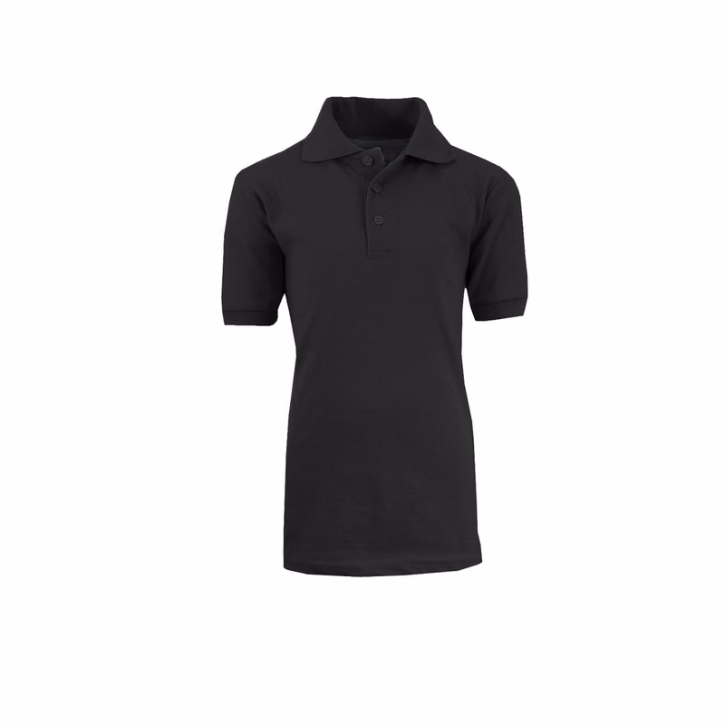 Unisex Uniform Polo Shirts - Black Medium Short Sleeve
