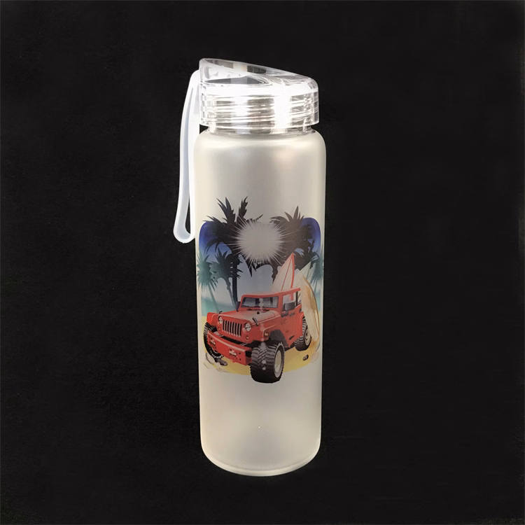 Breast Cancer Awareness Glass Water Bottle 15 oz